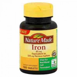Nature Made Iron Dietary Supplement Tablets, 65mg, 260 ct
